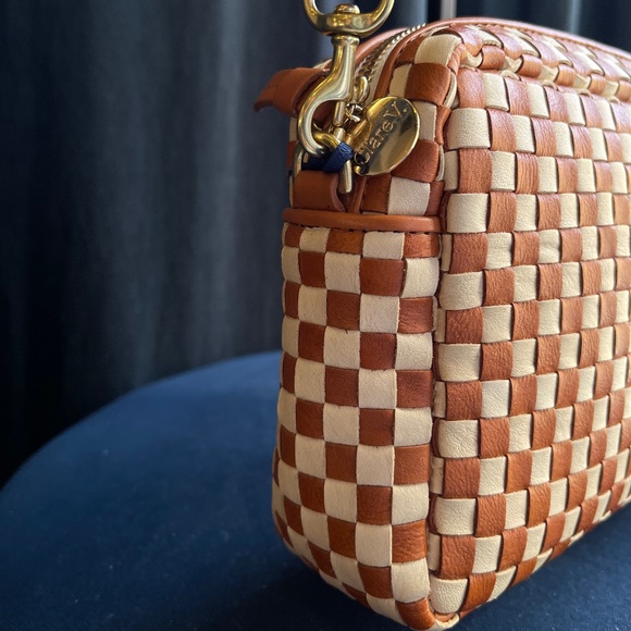 Clare V Midi Sac Natural and Cream Woven Checker New with Tag - Picture 6 of 8